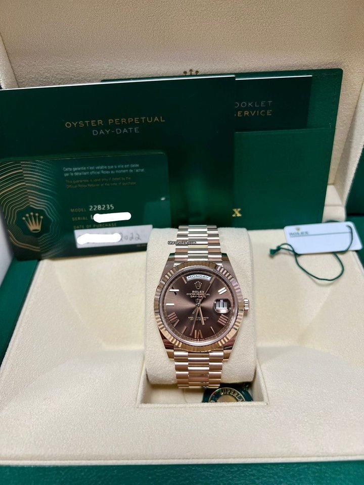 Rolex Day-Date President Rose Gold Chocolate Roman
