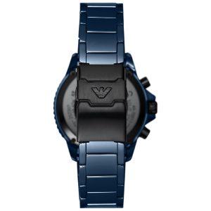 Emporio Armani Men’s Quartz Blue Ceramic Chain Blue Dial 43mm Watch AR70009