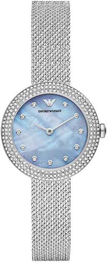 EMPORIO ARMANI TWO-HAND STAINLESS STEEL WATCH-AR11380