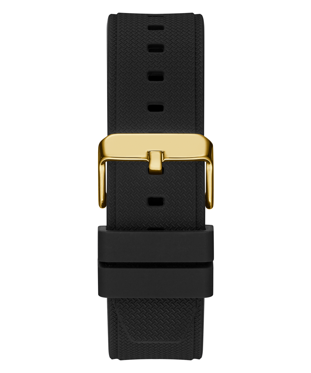 GUESS Mens Black Gold Tone Multi-function Watch