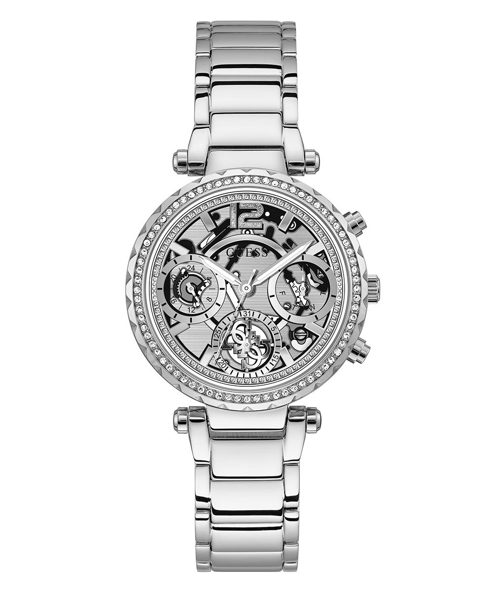 GUESS Ladies Silver Tone Multi-function Watch