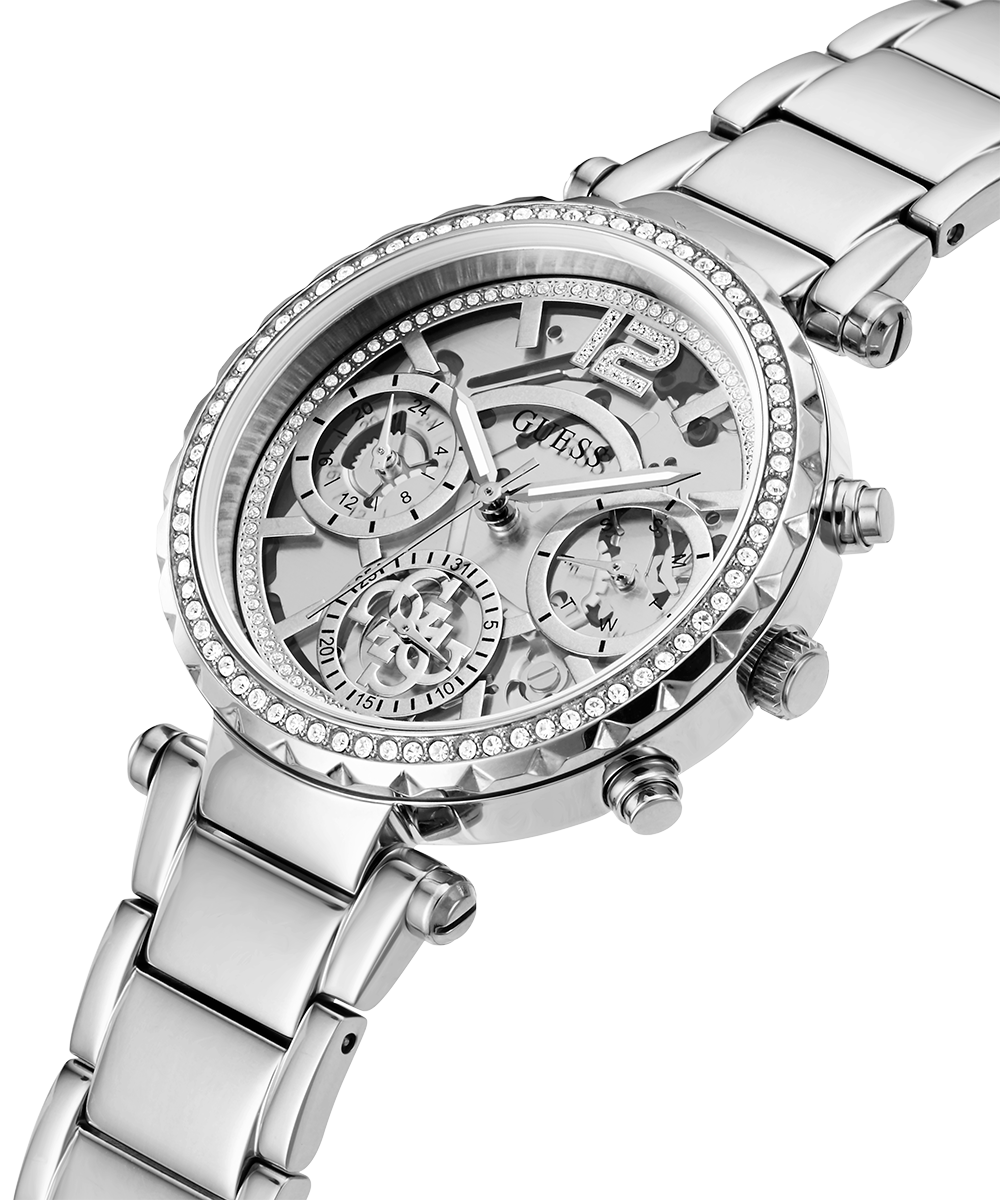 GUESS Ladies Silver Tone Multi-function Watch