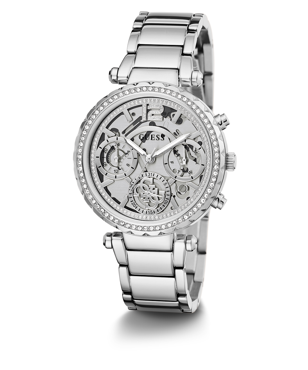 GUESS Ladies Silver Tone Multi-function Watch