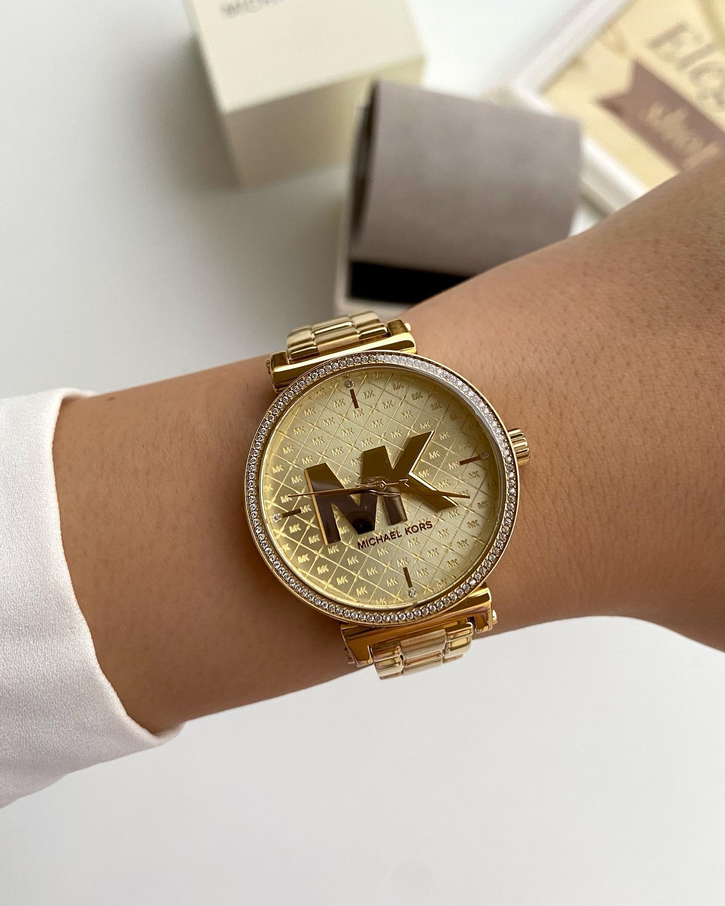 Michael Kors Women’s Quartz Stainless Steel Gold Dial 36mm Watch MK4334