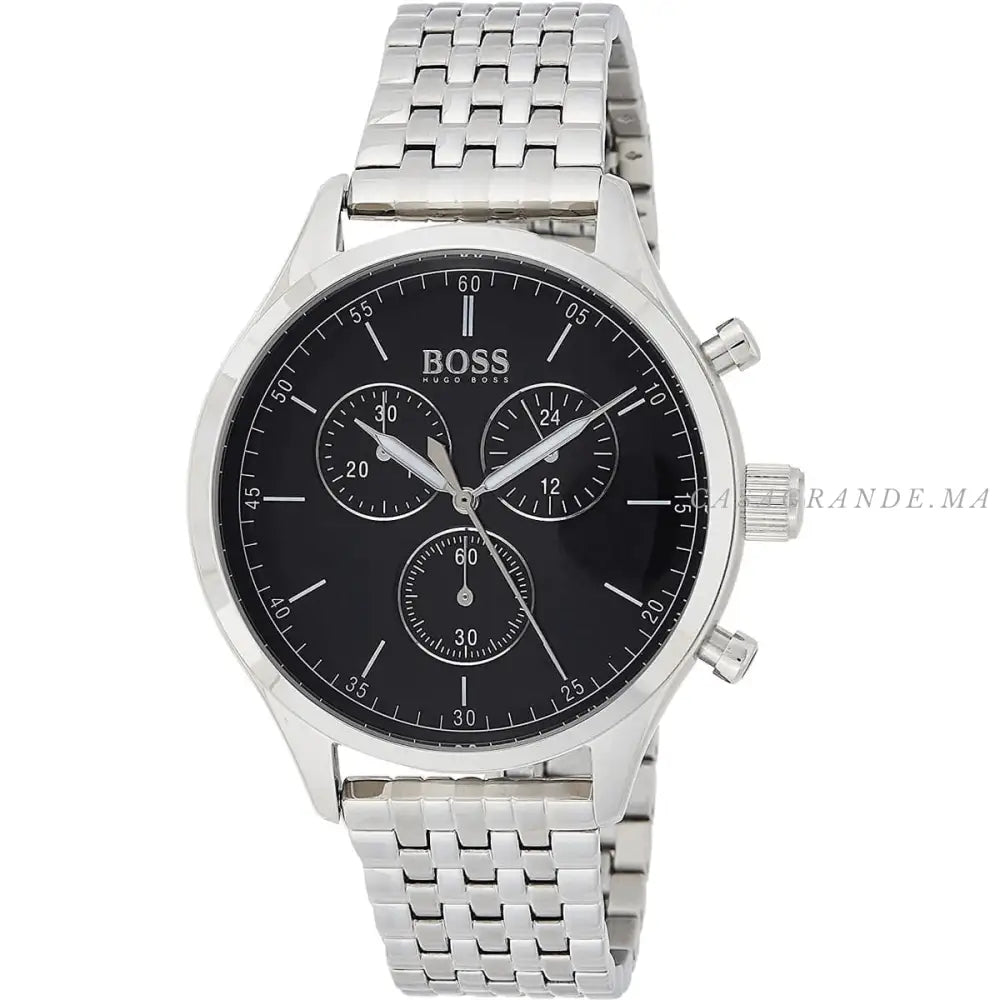 Hugo Boss Men’s Chronograph Quartz Stainless Steel Black Dial 44mm Watch 1513652