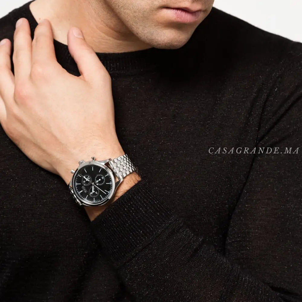 Hugo Boss Men’s Chronograph Quartz Stainless Steel Black Dial 44mm Watch 1513652