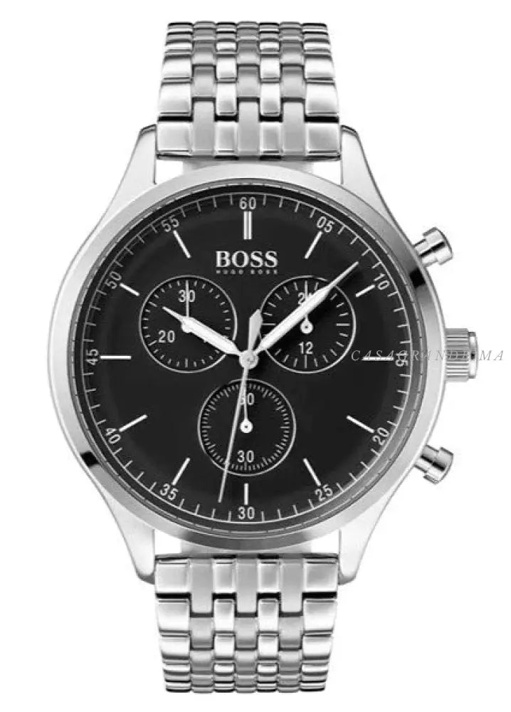 Hugo Boss Men’s Chronograph Quartz Stainless Steel Black Dial 44mm Watch 1513652