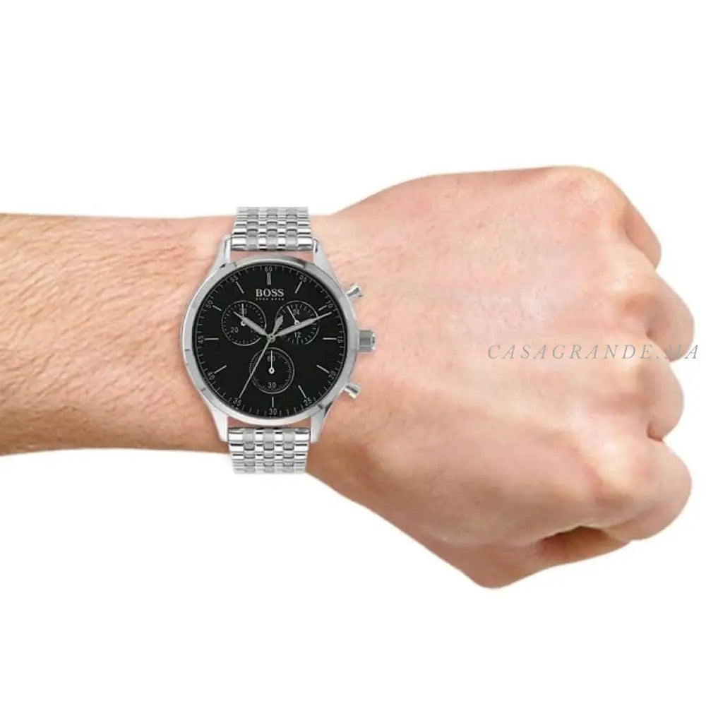 Hugo Boss Men’s Chronograph Quartz Stainless Steel Black Dial 44mm Watch 1513652