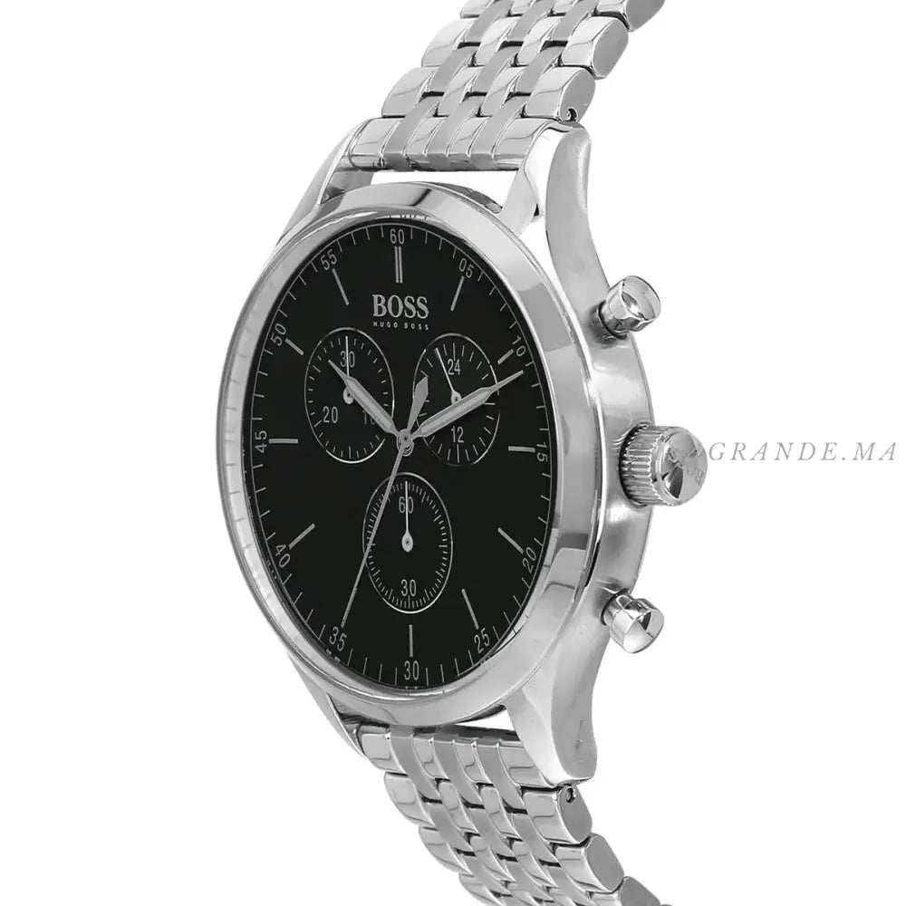 Hugo Boss Men’s Chronograph Quartz Stainless Steel Black Dial 44mm Watch 1513652