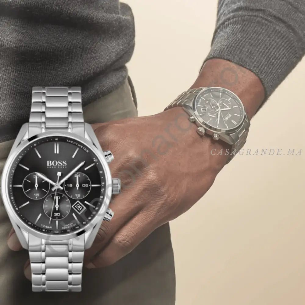 Hugo Boss Men’s Quartz Stainless Steel Black Dial 44mm Watch 1513871