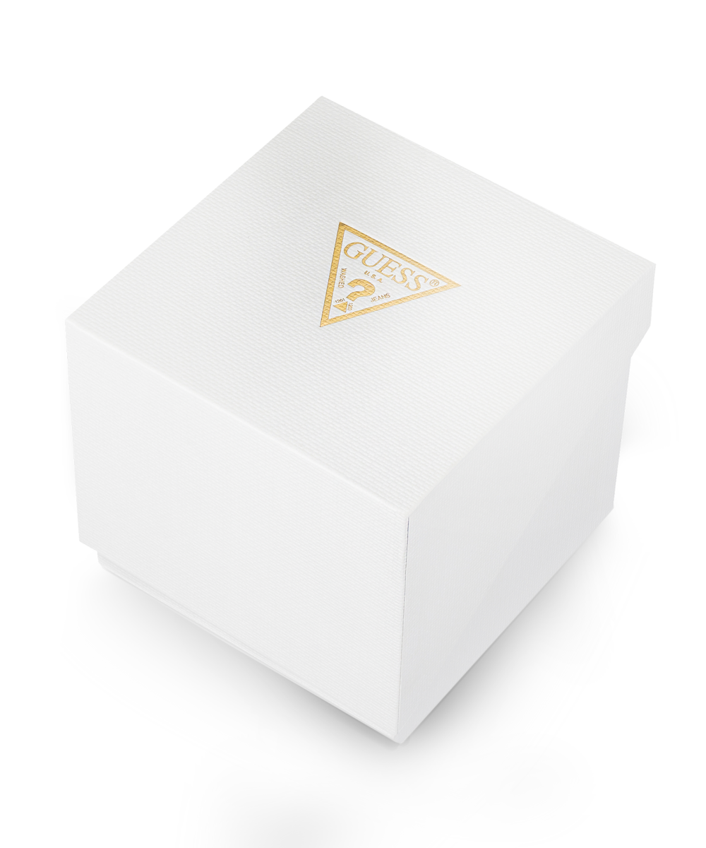 GUESS Ladies White Silver Tone Analog Watch