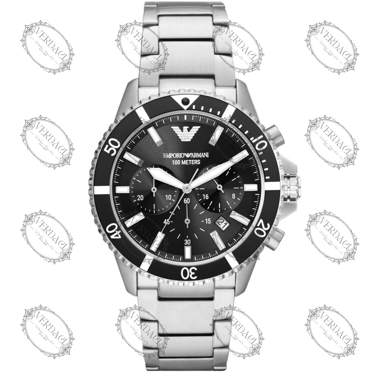Cadran Emporio Armani AR11360 Diver noir montre pour homme