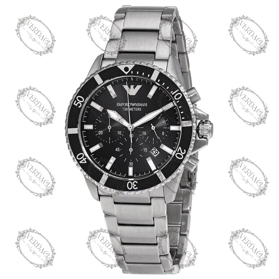 Cadran Emporio Armani AR11360 Diver noir montre pour homme