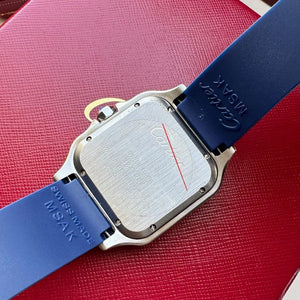 Montre Santos de Cartier bleu
