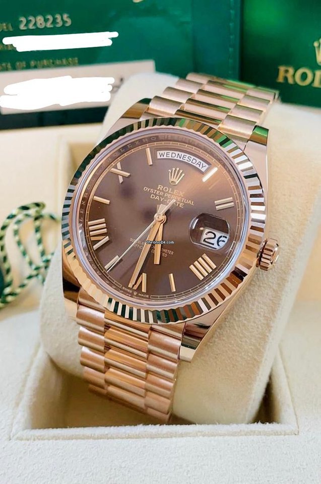 Rolex Day-Date President Rose Gold Chocolate Roman