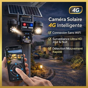 Caméra de Surveillance Extérieure 4G Solaire
