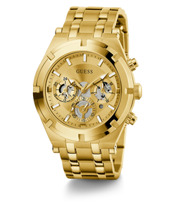 GUESS Mens Gold Tone Multi-function Watch