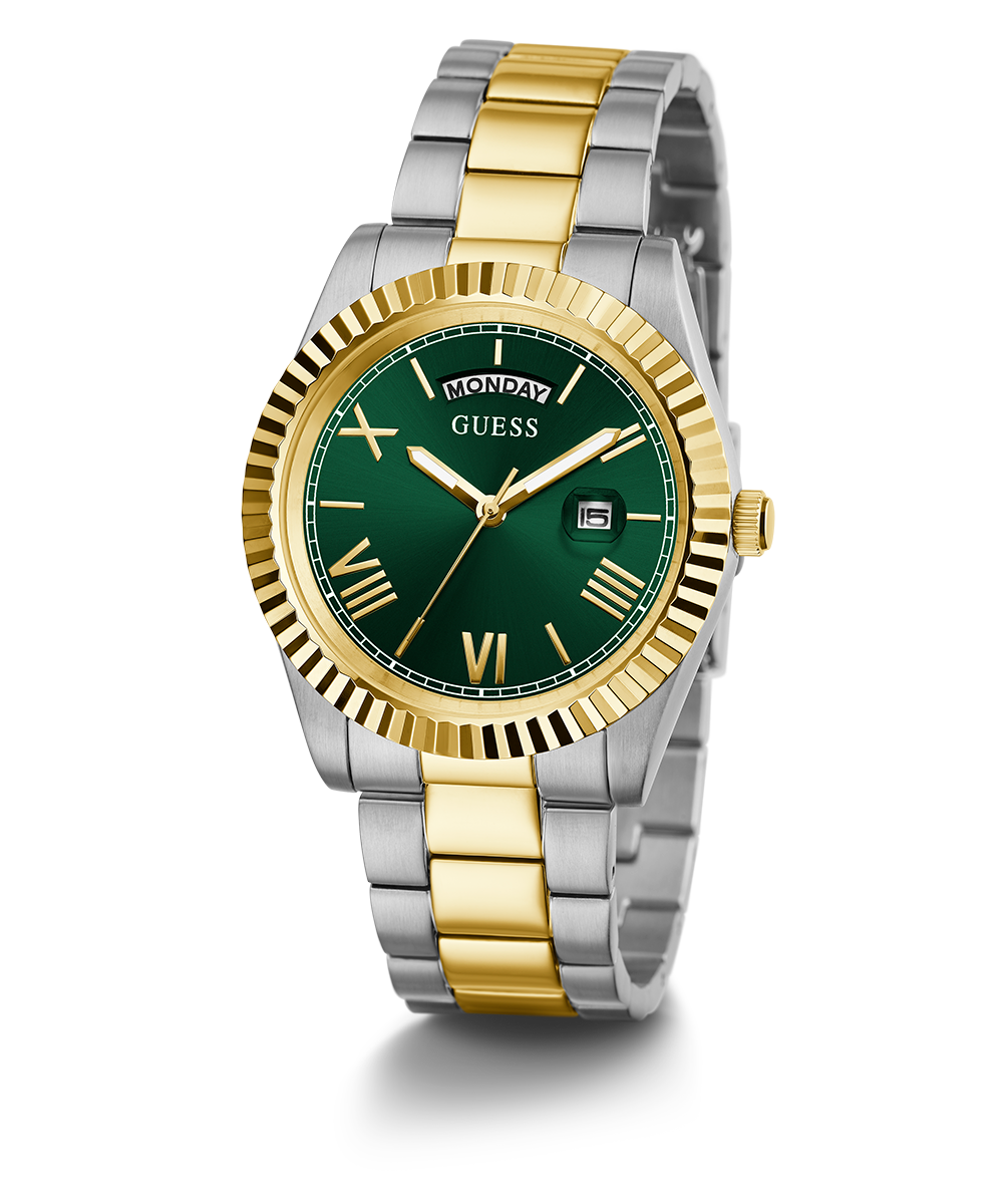 GUESS Mens 2-Tone Day/Date Watch