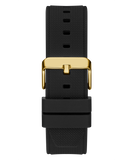 GUESS Mens Black Gold Tone Multi-function Watch