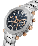 GUESS Mens Silver Tone Multi-function Watch