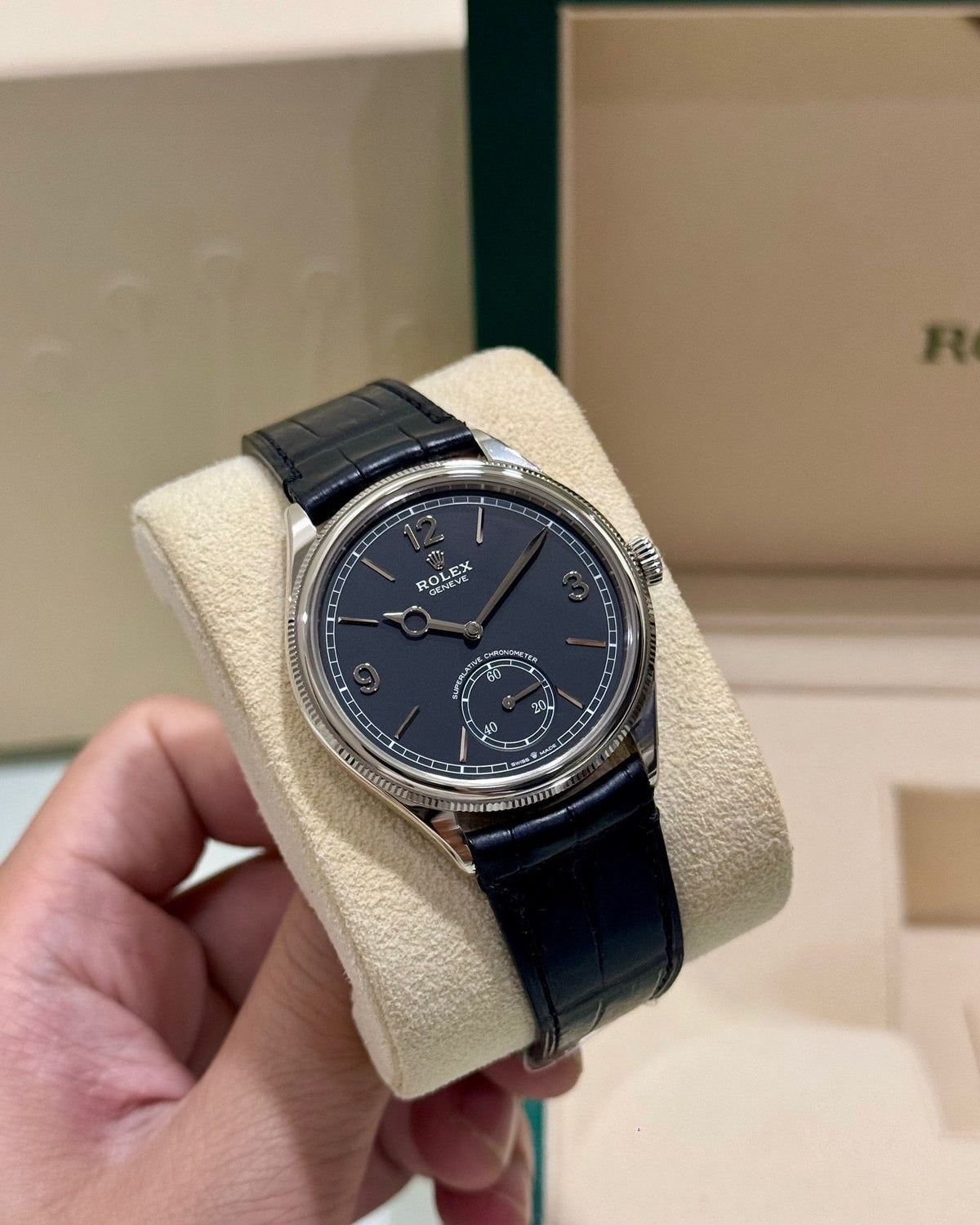 ROLEX PERPETUEL 1908 39 MM ACIER FOND NOIR