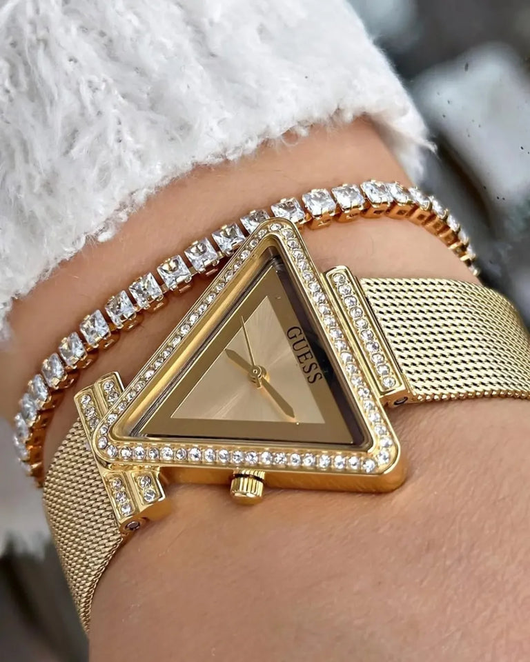 GUESS Ladies Triangle doré