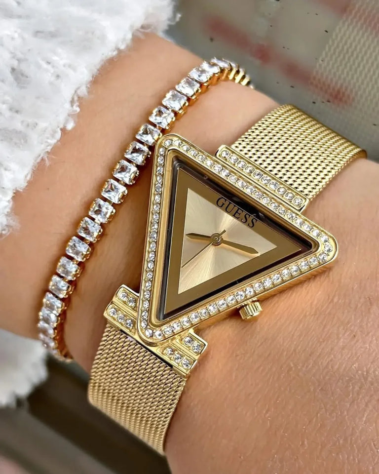 GUESS Ladies Triangle doré