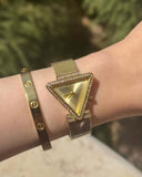GUESS Ladies Triangle doré
