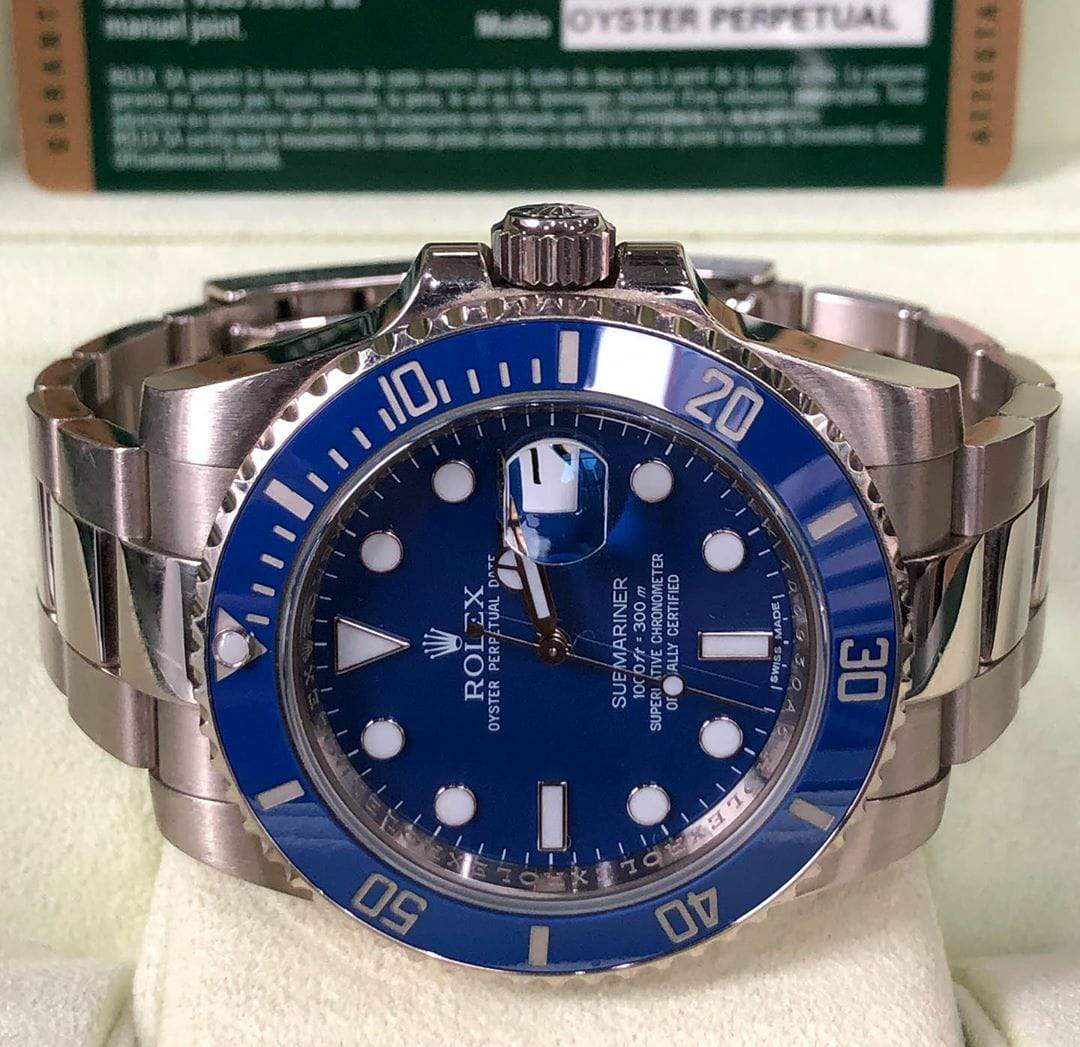SUBMARINER DATE "SMURF" 116619LB POUR HOMME
