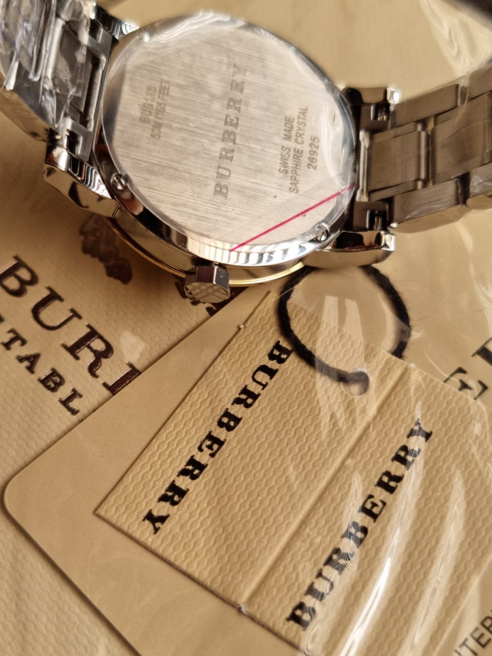 BURBERRY Silver Dial Two-tone Silver and Gold-tone Bracelet Ladies Watch BU9115
