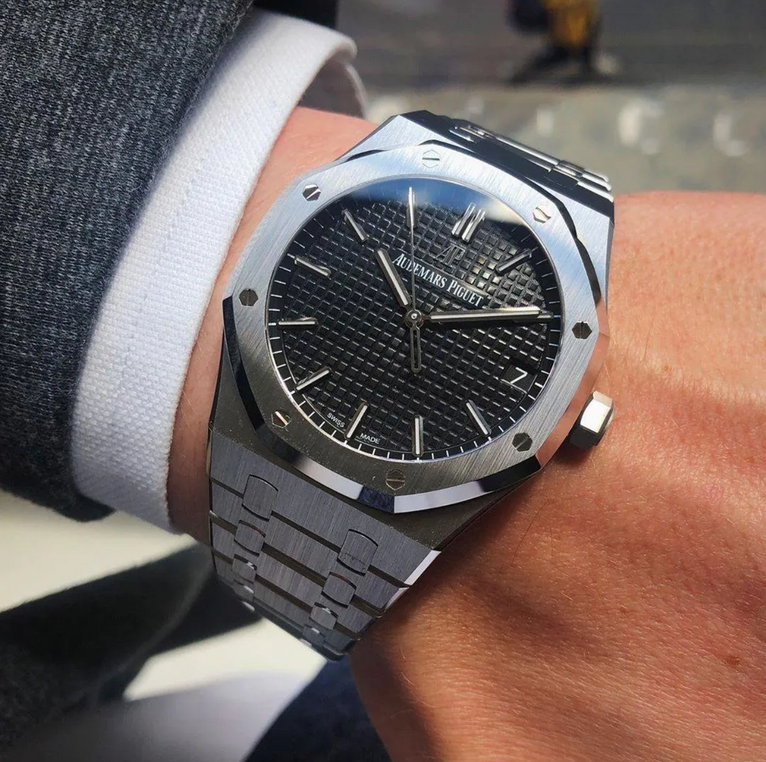 AUDEMARS ROYAL OAK FOND NOIR 41MM HOMME