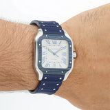 Montre Santos de Cartier bleu