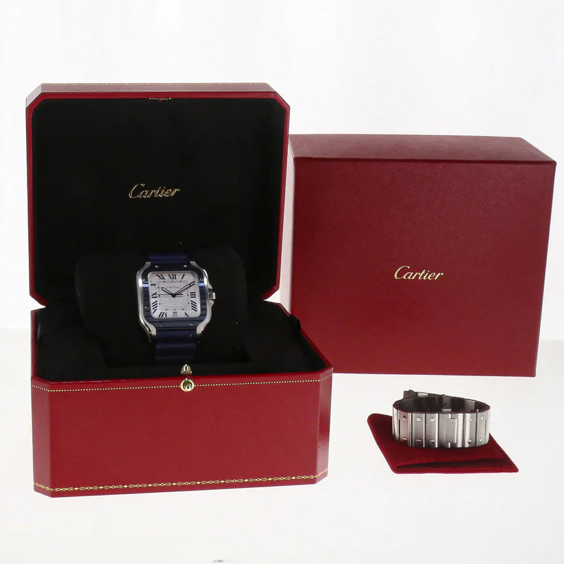 Montre Santos de Cartier bleu
