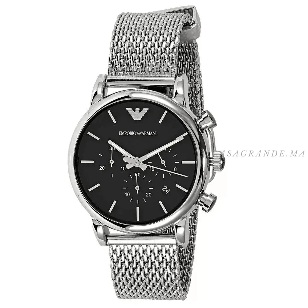 EMPORIO ARMANI Classic Chronograph Black Dial Steel Men's Watch AR1811