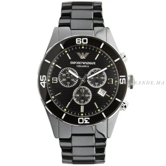 Emporio Armani Men’s Chronograph Stainless Steel Black Dial 43mm Watch AR1421
