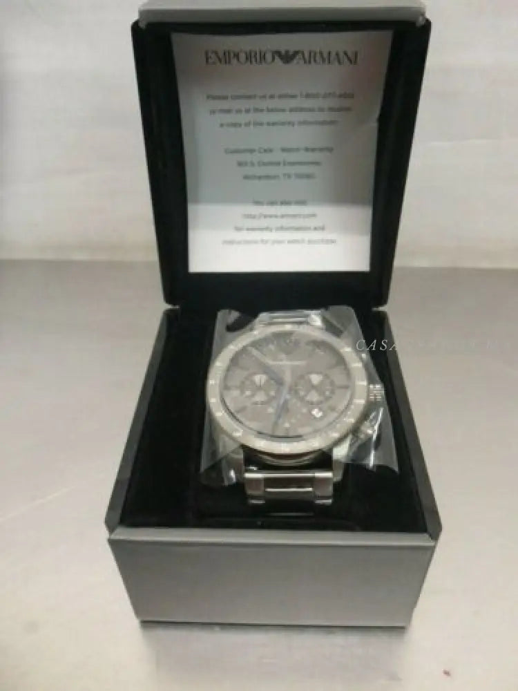 Emporio Armani Men’s Quartz Stainless Steel Grey Dial 43mm Watch AR11391