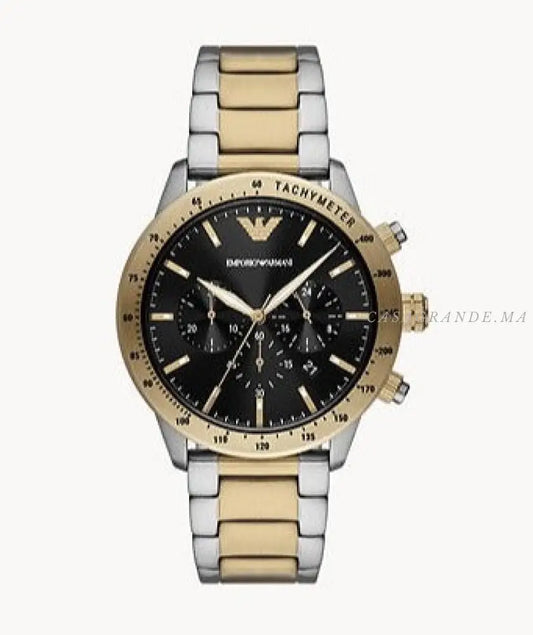Emporio Armani Men’s Quartz Two-tone Stainless Steel Black Dial 43mm Watch AR11521