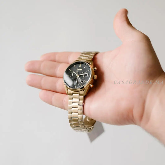 Hugo Boss Champion Gold Steel Men's Chrono Watch - 1513848