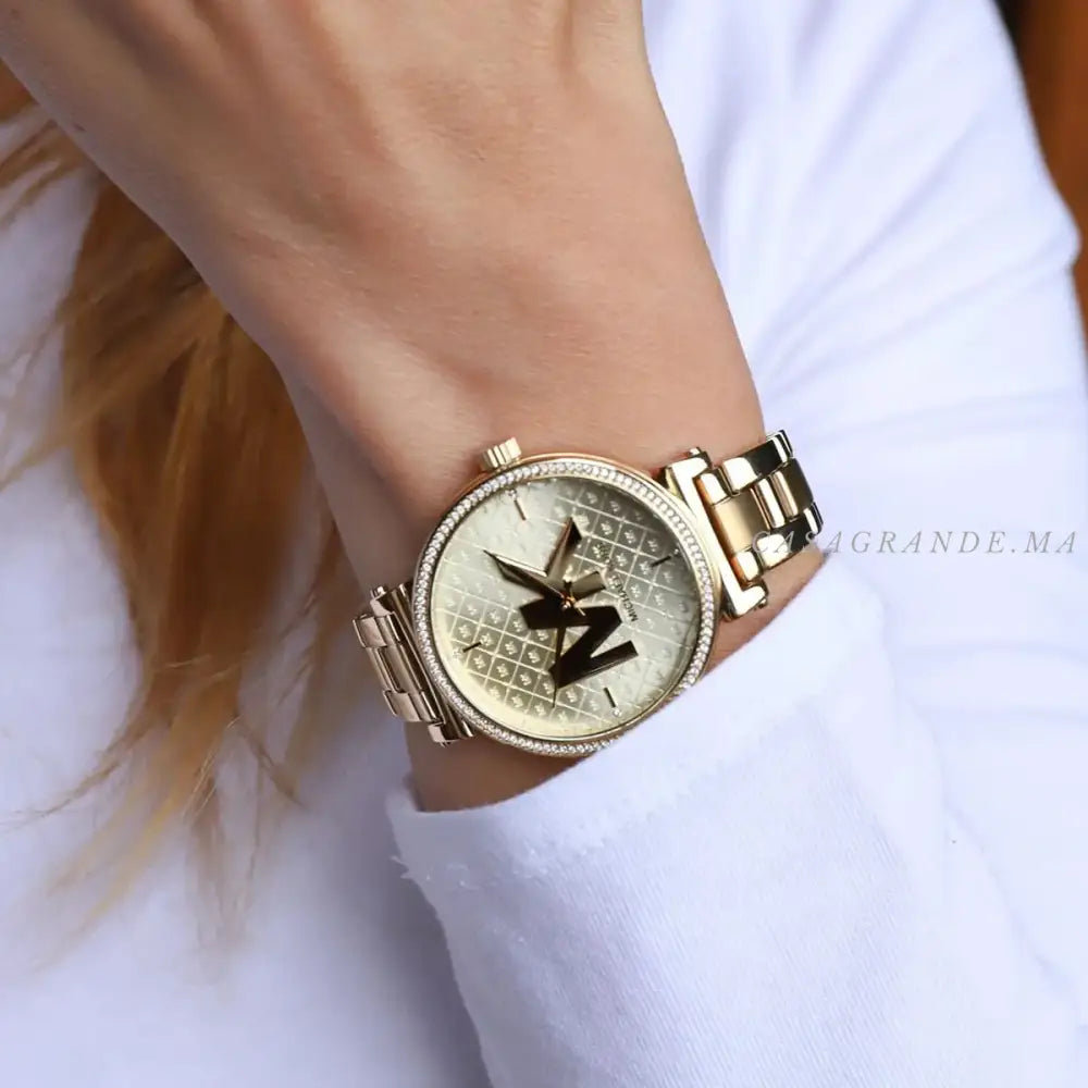 Michael Kors Women’s Quartz Stainless Steel Gold Dial 36mm Watch MK4334