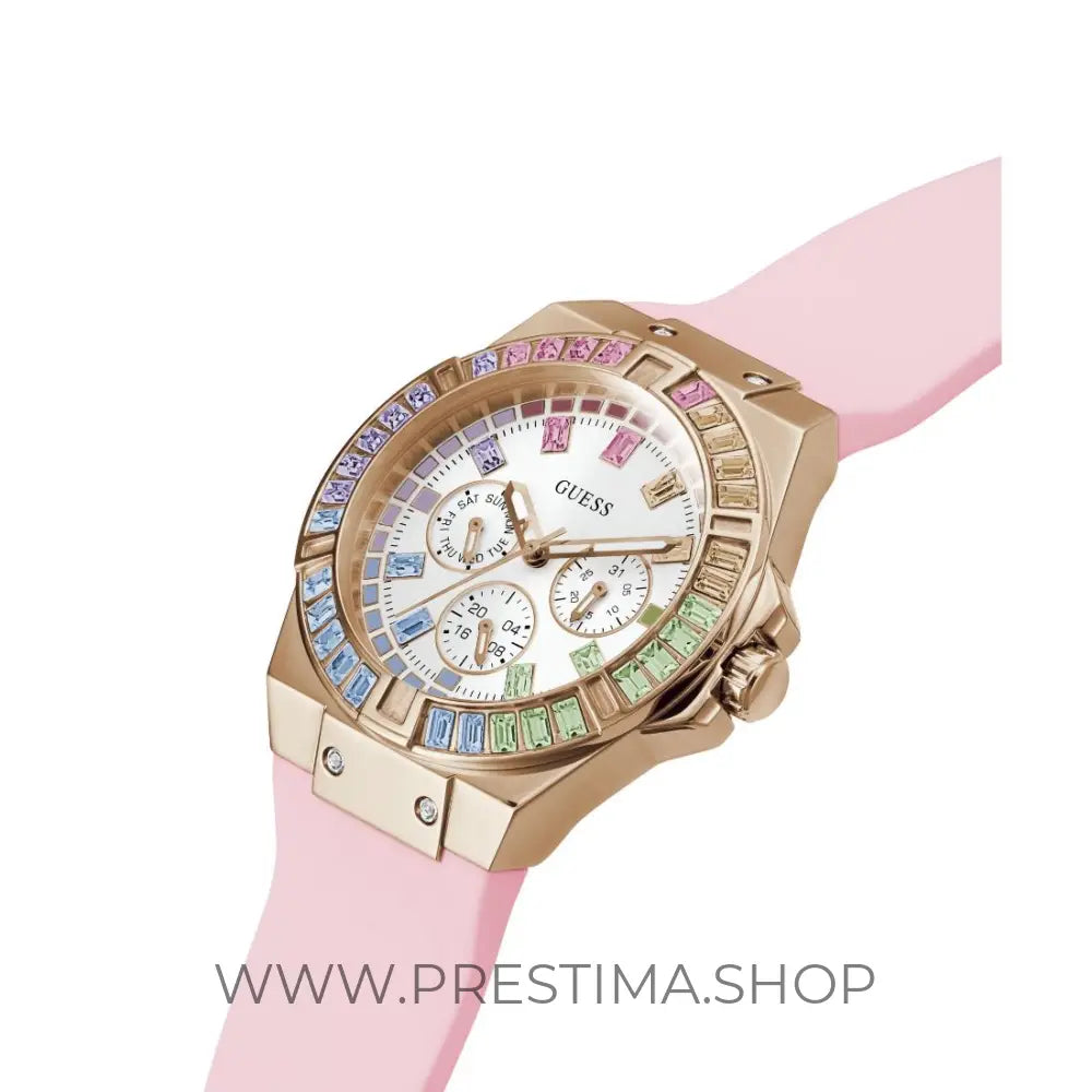 Montre analogique Guess pour femme, cadran blanc, 39 mm, référence GW0541L2