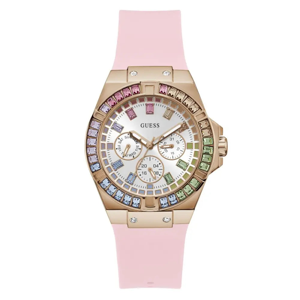 Montre analogique Guess pour femme, cadran blanc, 39 mm, référence GW0541L2
