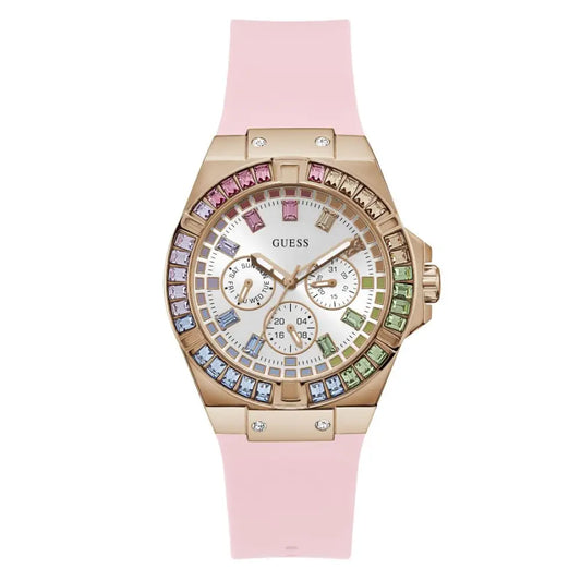 Montre analogique Guess pour femme, cadran blanc, 39 mm, référence GW0541L2