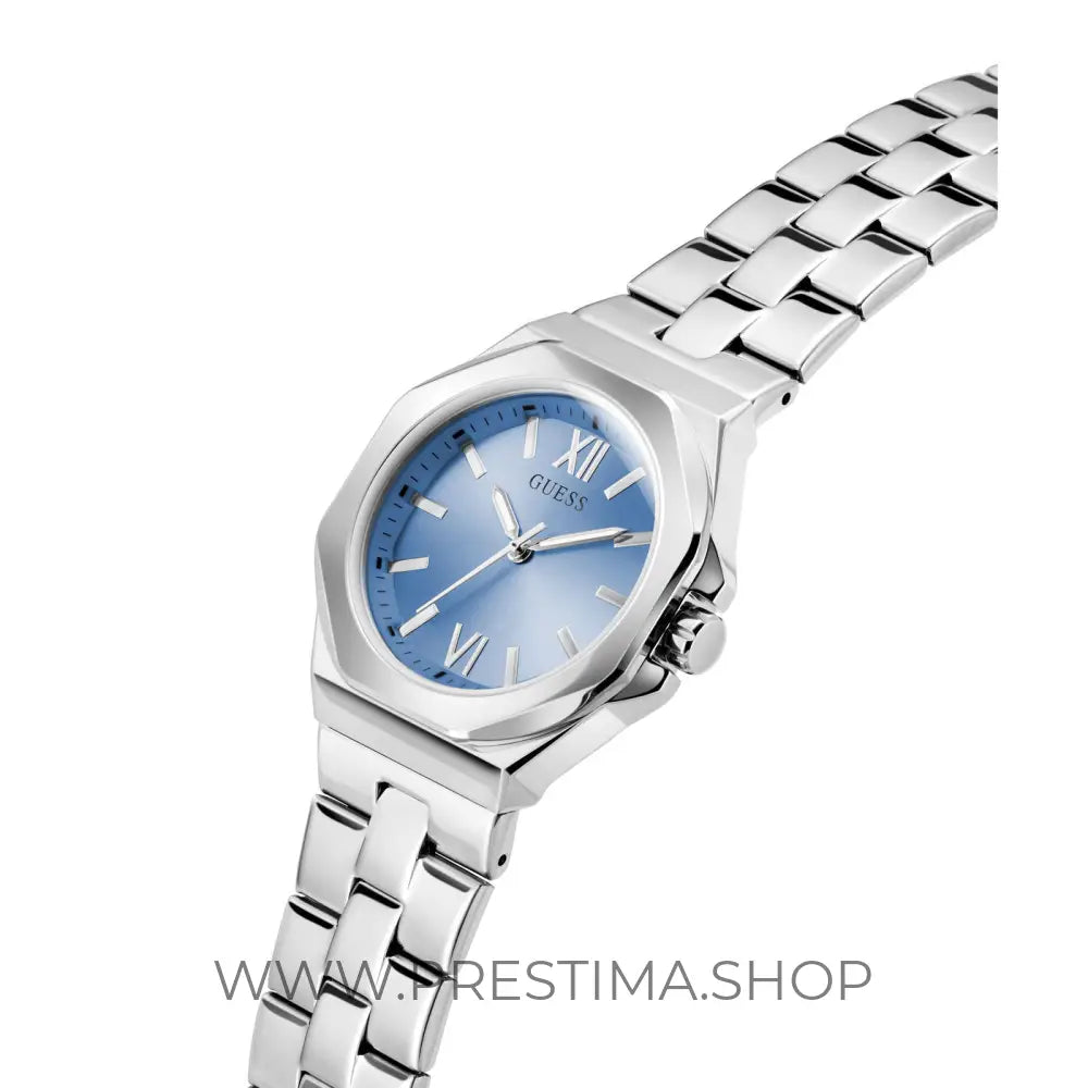 Montre Guess Empress bleue à cadran rond, à quartz analogique, pour femme GW0873L1