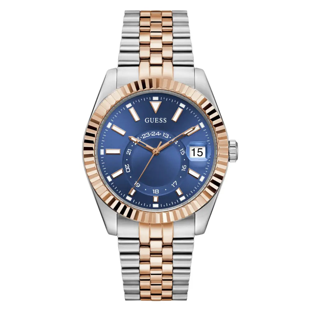 Montre Guess Jaden bleue ronde à quartz pour homme GW0977G5