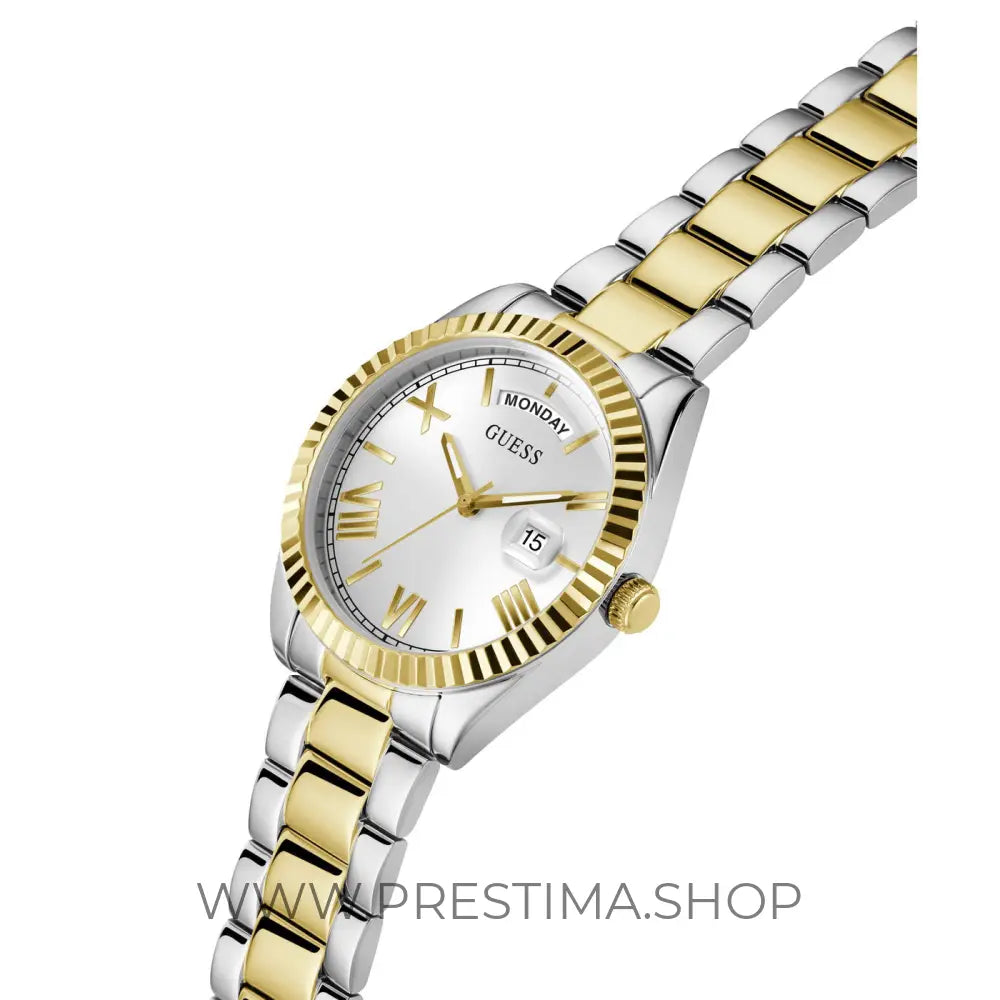 Montre Guess Luna blanche à cadran rond, à quartz analogique, pour femme