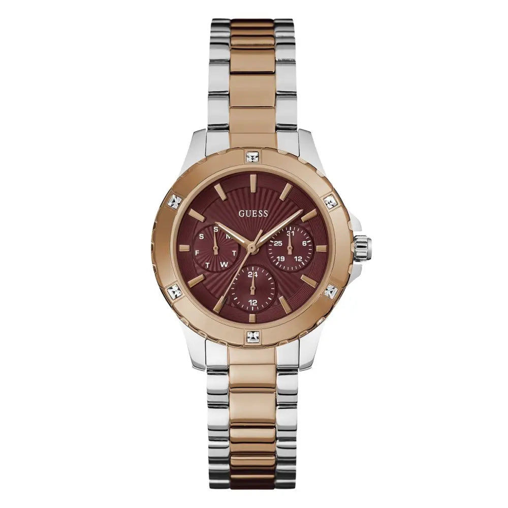 Montre Guess Mist rouge à cadran rond, analogique à quartz, pour femme