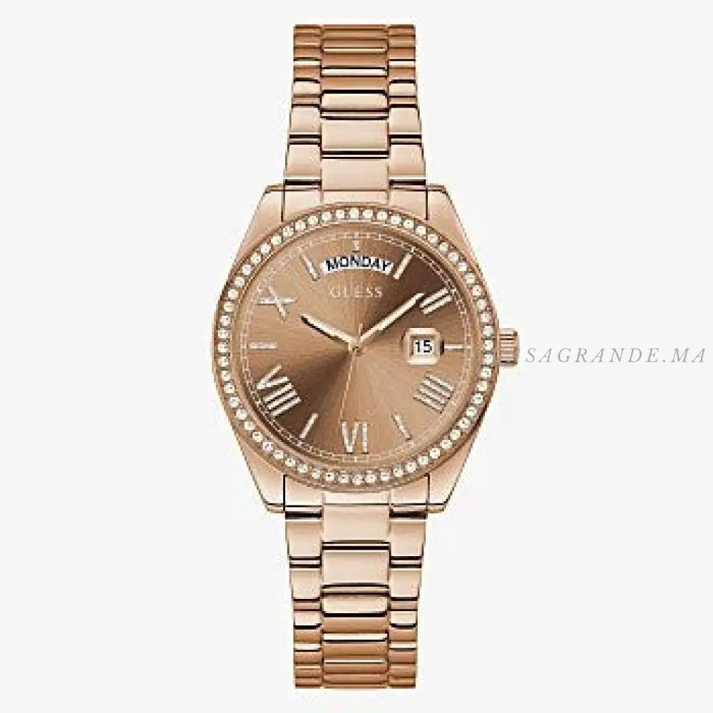 Montre Guess Rose Gold Tone Case Rose Gold Tone Stainless Steel Gw0307l3
