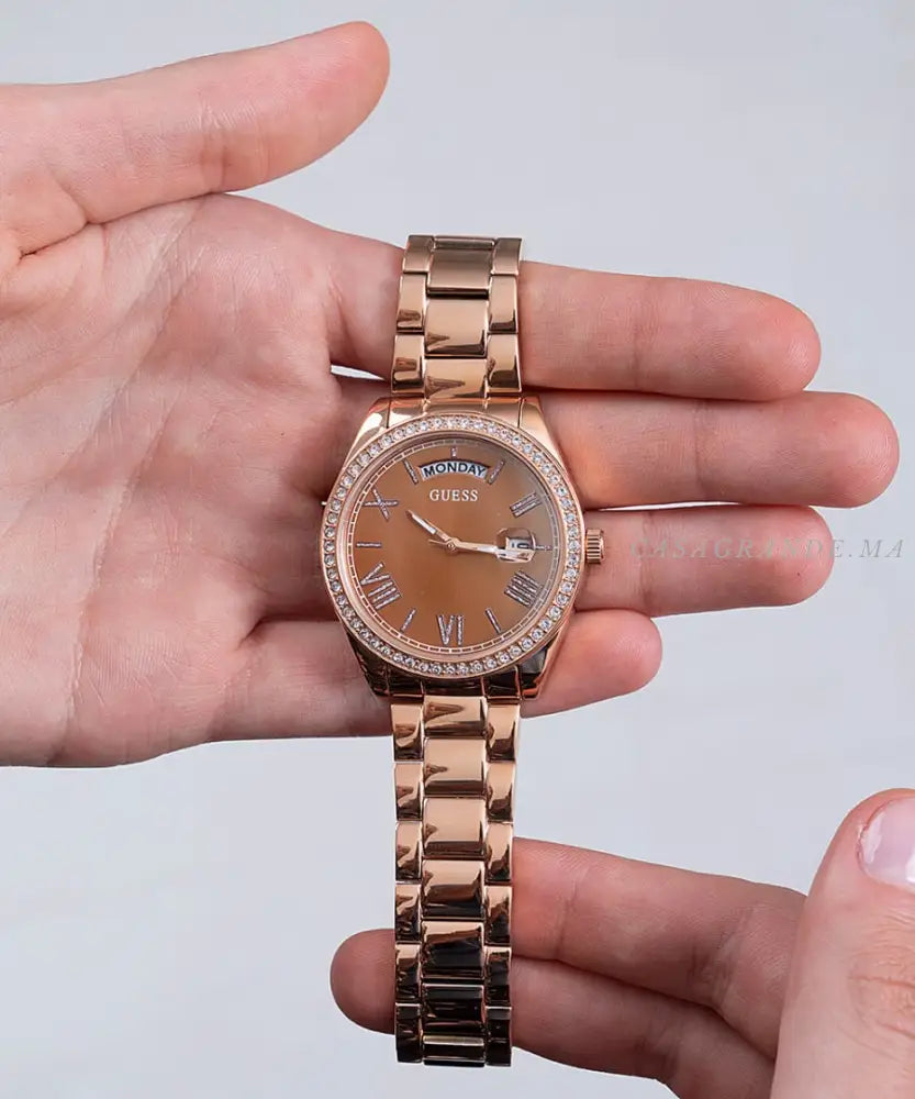 Montre Guess Rose Gold Tone Case Rose Gold Tone Stainless Steel Gw0307l3