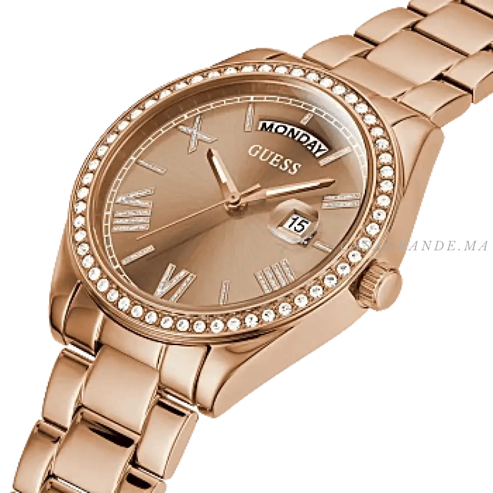 Montre Guess Rose Gold Tone Case Rose Gold Tone Stainless Steel Gw0307l3