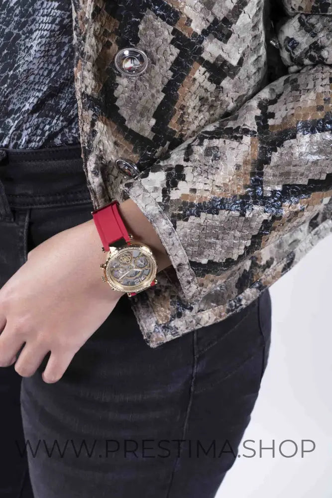 Montre multifonctions Guess Solstice à cadran rond doré pour femme
